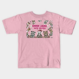 Quarantine Christmas (Forest animals) Kids T-Shirt